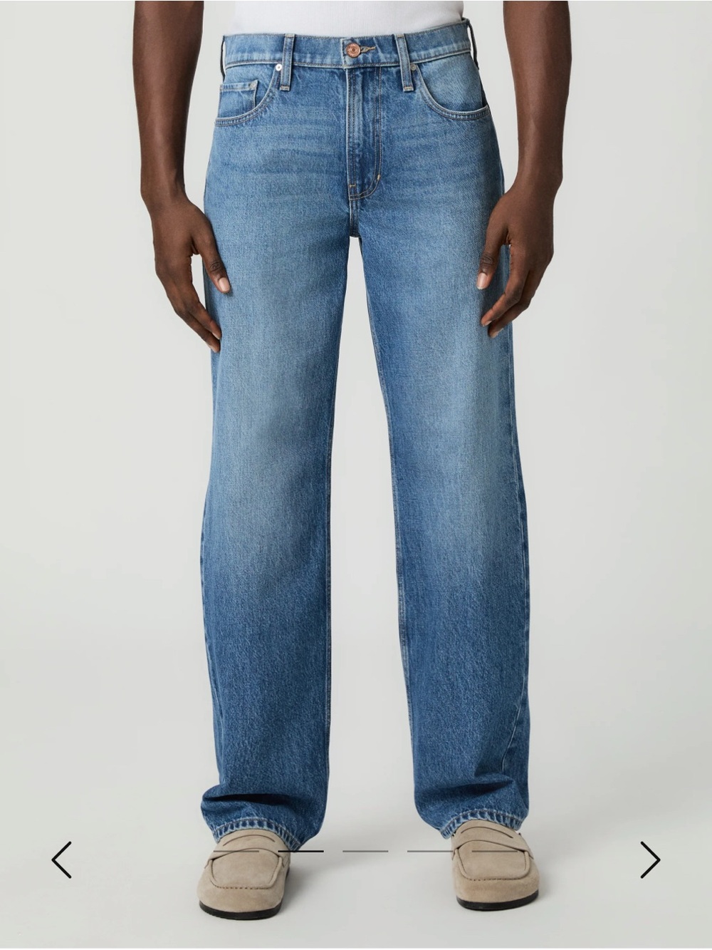 PAIGE Men's Doheny Repaxed Straight Jeans in Willard Mid-Light Blue Wash